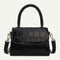 Alligator Pattern Shoulder Handbags PU Leather Women Crossbody Bags (Black)