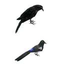 2PCS Artificial Decorative Birds Magpie Raven for Home Garden Lawn Decor