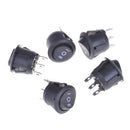 5Pcs 3 Position Round Car Spdt Round Rocker Switch 6A 250Vac / 10A 125Vac ME