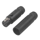 2x Mini XLR 3Pin Male Plug+Female Jack Audio Socket Mic Connector Adapter Black