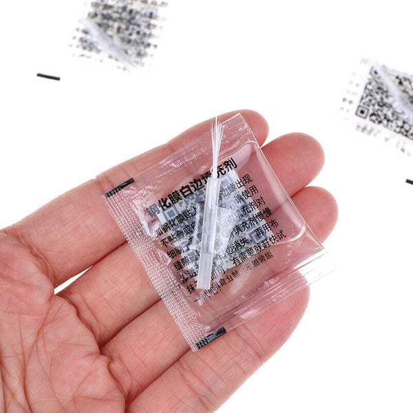 10pcs Phone Tempered Glass White Edge Eliminate Liquid with BrushA3C