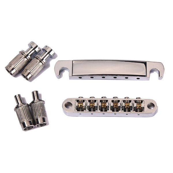 1 Set Roller Saddle Bridge Tailpiece with Studs Anchors Replacement for LP SG