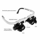 New Headband Magnifier with LED Light Head Mounted Magnifying Glasses 8X 15X 23X