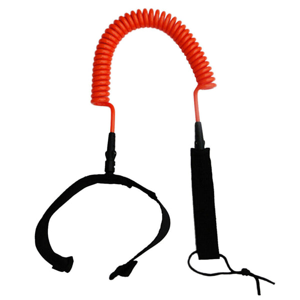 Surfing Sports Orange Coiled SUP Surfboard Leash with Ankle Strap 8ft or 2.44m