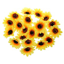 30Pcs Artificial Sunflower Heads Silk Flower Bulk Wedding Home Decor Orange