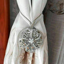 Magnetic Crystal Flower Curtain Tiebacks Tie Backs Hold Clips Decors Buckle G6U3