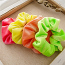 4pcs Fluorescent Color Scrunchies Elastic Hair Ties Ponytail Holder Hairband  BX