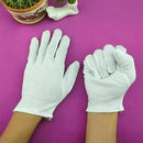 5Pair White Cotton Gloves Khan Cloth Quality Check Warm Rituals Play Gloves K2C9