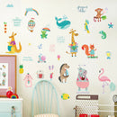 cartoon monkey whale flamingo mural wall stickers baby bedroom decor decME
