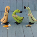 3Pcs Hand Carved Wood Duck Table Bookshelf Borad Rustic Dislpay Ornament