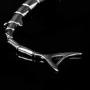 Goth Punk Novelty Stainless Steel Shark Design Bracelet Wristband Gift X8W9