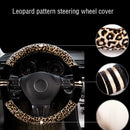 1Pc Leopard Print Plush Car SUV Steering Wheel Cover Keep Warm EPN UJR