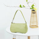 Solid Casual Zipper Handbags Tote Women Retro Alligator PU Shoulder Underarm Bag