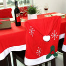 Christmas Holiday Santa Chair Hat Cover Tablecloth Christmas Party Table Di