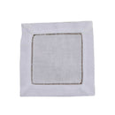 15 pieces White Linen/Cotton Hemstitched Cocktail Napkins Cloth Coasters