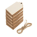 50 Piece Natural Rectangle Blank Wooden Gift Tags Wood Hanging Label Plaque