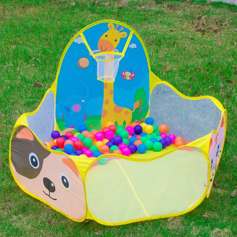 Foldable Baby Ball Pool Play Tent Kid Balls Pit Playpens Yard w/ Basketball Hoop