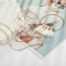 5pcs/set Tassel Shell Bracelet Boho Natural Stone  Bangles Women Jewelry A