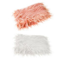 2 Pieces Photo Props Blanket Rug Background for Newborn Baby (Pink+Beige)