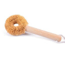 Natural fiber Pot Brush With A Wooden Handle&Hang Rope Kitchen Pans Dishes  Q8M5