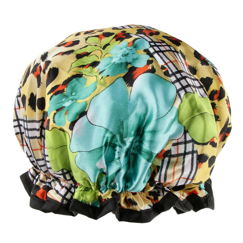 Waterproof Elastic Shower Women Bathing Salon Hair Cover Cap Hat Head Band