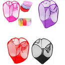 Foldable Color Net Storage Basket Laundry Basket Laundry Basket,Clothes Bas W4B8