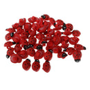 50pcs Red Ladybird Shape Wooden Shank Buttons for DIY Kids Craft Sewing 18mm