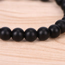 Black Tourmaline Matte Agate Stone Protection Yoga Beaded Stretch Bracelet  OZ