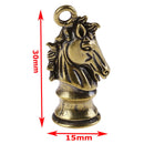 1pc Brass Handmade Chess Horse Pendant Zodiac Horse Head Key Rings Pendants 3C