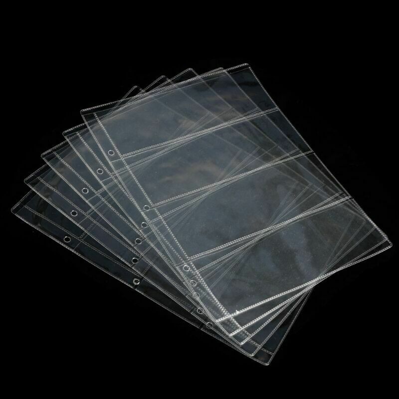 1 Sheet 4 Pockets Album Pages Money Bill Note Currency Holder Storage Collection