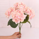 Flesh Pink Artificial Flowers Silk Hydrangea Home Office Garden Decoration