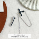 Gothic Punk Cross Long Tassel Chain Ear Cuff Stud Clip Earrings Jewelry Gift AU