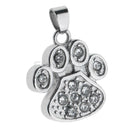Dog Cat Paw Shape Stainless Steel Cremation Ash Urn Pendant Memorial Jewelry