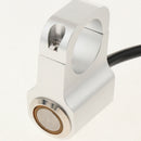25mm Motorcycle Handlebar Headlight Fog Light Switch Stainless Steel Yellow