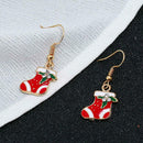 2pcs/set Christmas Socks Dangles Earrings Lovely Pendant Necklace Jewelry
