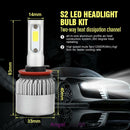 2x H11/H9/H8 200W 20000LM Automobile COB LED Car Headlight Hi-Lo Beam Bulbs Kit
