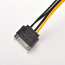 20cm SATA 15 Pin Male to 6 Pin PCI-Express PCI-E Card Power Adapter Cable C.ES