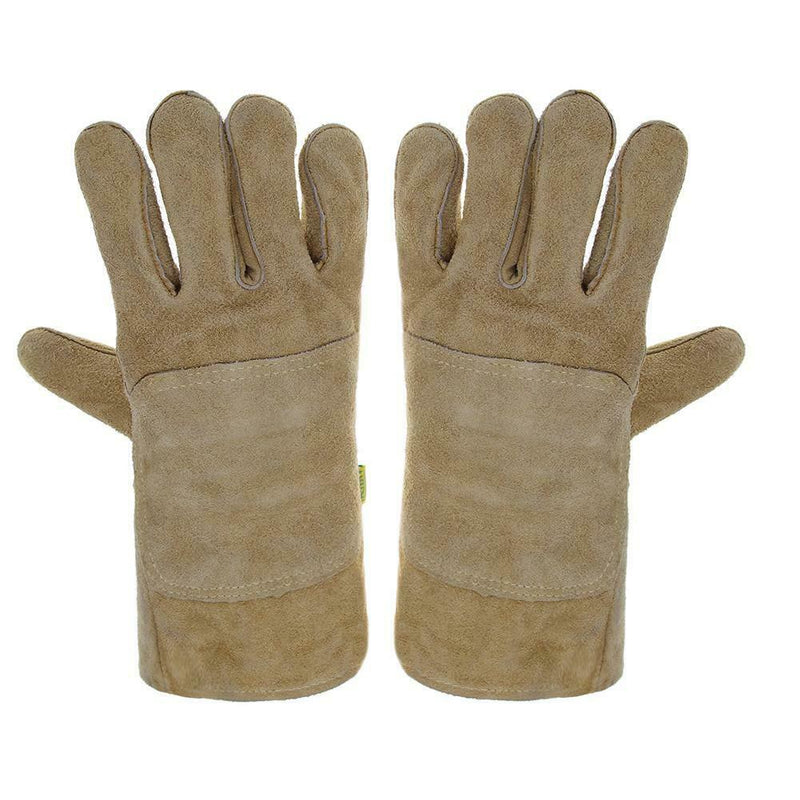 Welding Gloves Thick Heat Wear Resist Cow Split Leather Safety Work Gloves