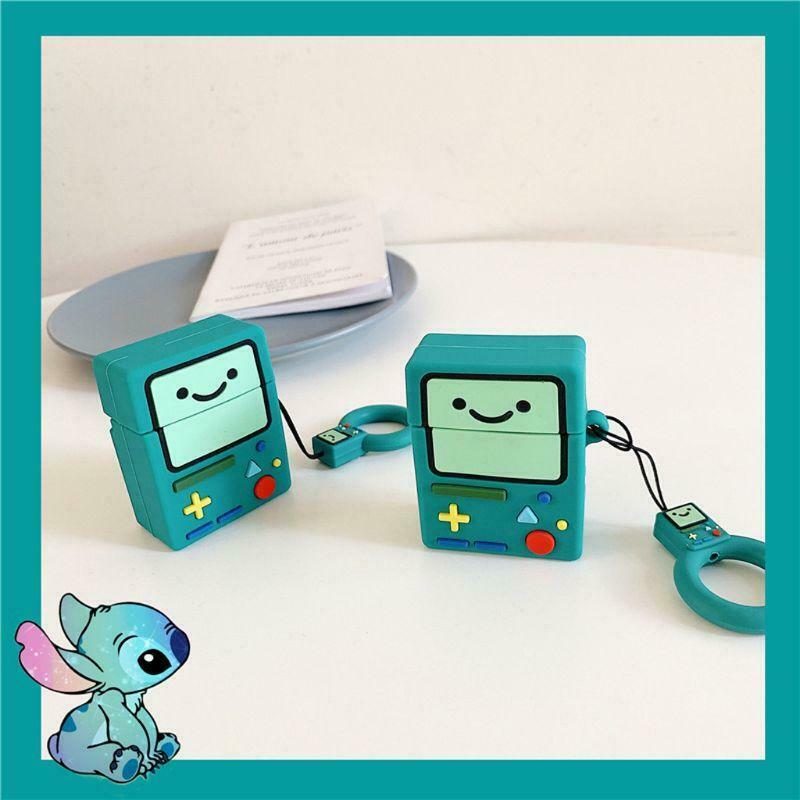 Silicone Protective Case Game Console Pattern Cover with Lanyard for Airpods 1/2