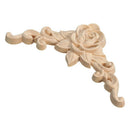 8*8cm Wood Carved Corner Onlay Applique Decor Furniture Craft Unpainted Hom