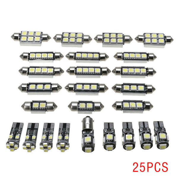 25pcs Car Interior White LED Lights Bulbs Kit for BMW X5 E70 M 2007-2013 fgd