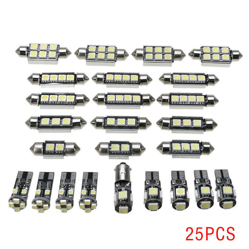 25pcs Car Interior White LED Lights Bulbs Kit for BMW X5 E70 M 2007-2013 fgd