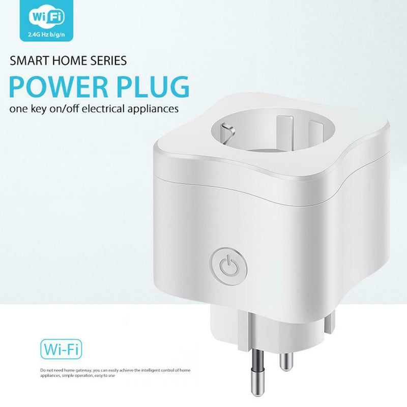 Smart EU Plug WiFi Smart Socket Power Monitor Switch for Google Home/Alexa