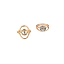 4pcs Crystal Rhinestone Women Geometric Finger Ring Jewelry Wedding Gifts A