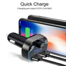 Wireless Car Bluetooth 4.2 MP3 Player Handsfree Calling Dual USB Car Charger