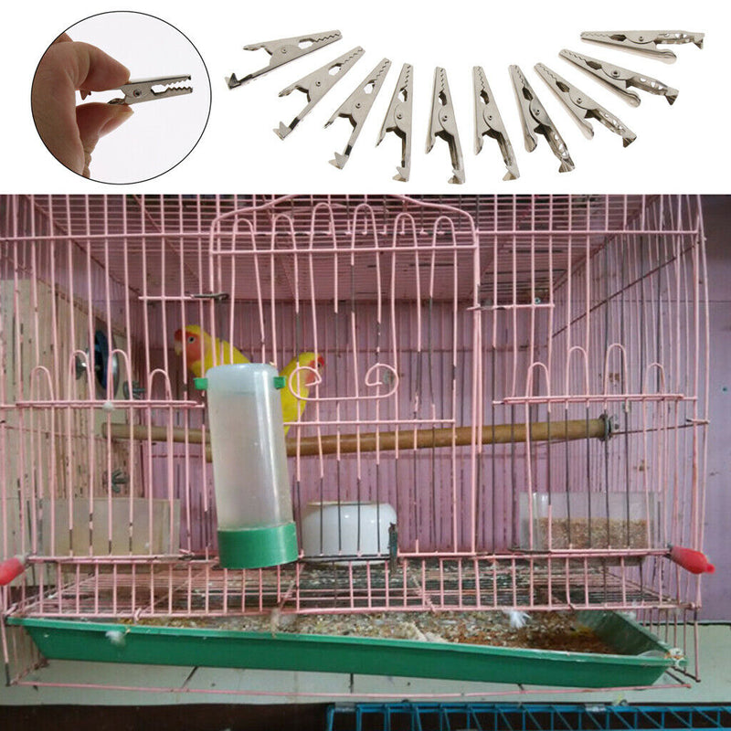 10x Crocodile Clips for Test Leads, Battery Connectors Clamps Breeding Cage