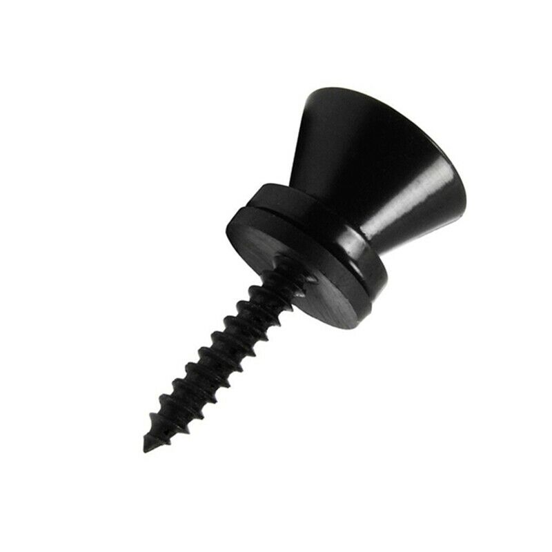 Black Strap Lock Button Knobs Metal End Pin Pack of 2 pairs