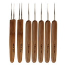 7pcs Wood Hair Extensions Weaving Crochet Needles Hooks  Set 0.5mm