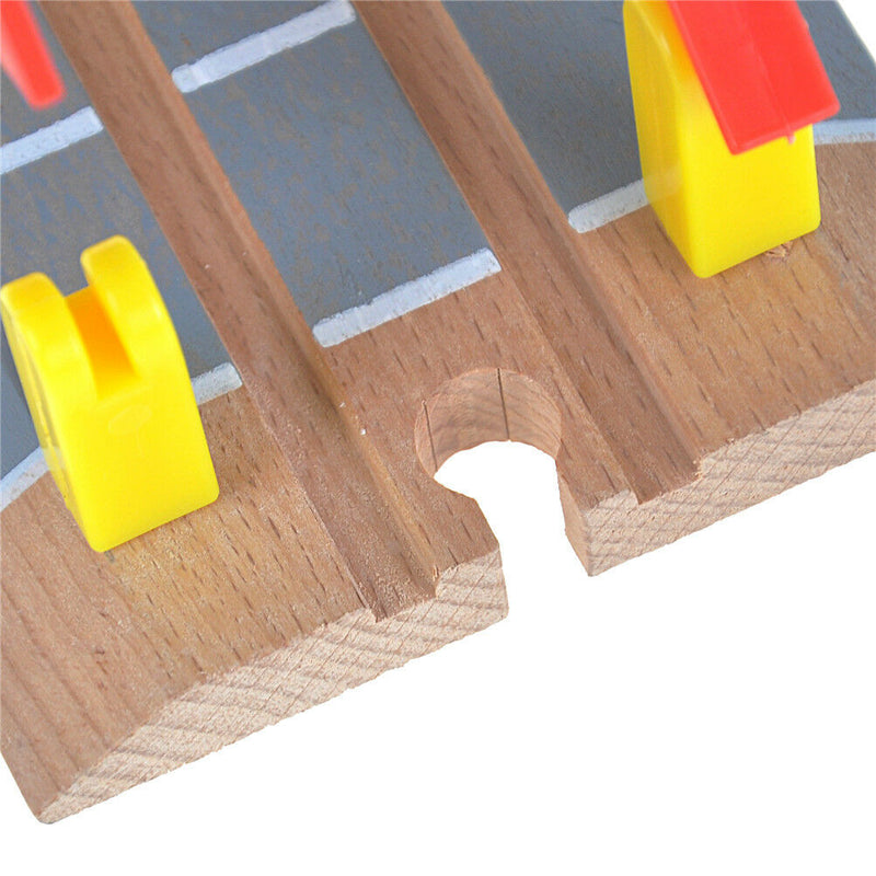 Wooden Railway Accessories Railroad Crossing Bridge Train Slot Track Toys OZ
