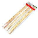 Three packs of wood ruler 30cm pine ruler wooden flat wooden supply ruler r O9O8